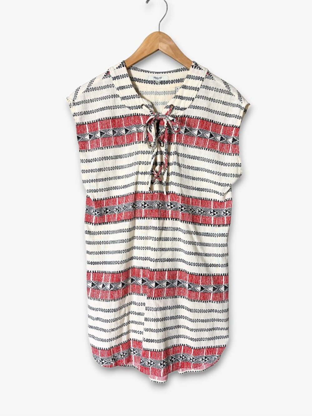Madewell Catarina Boho Cotton Cover Up Tribal Print Tunic Womens Extra Small